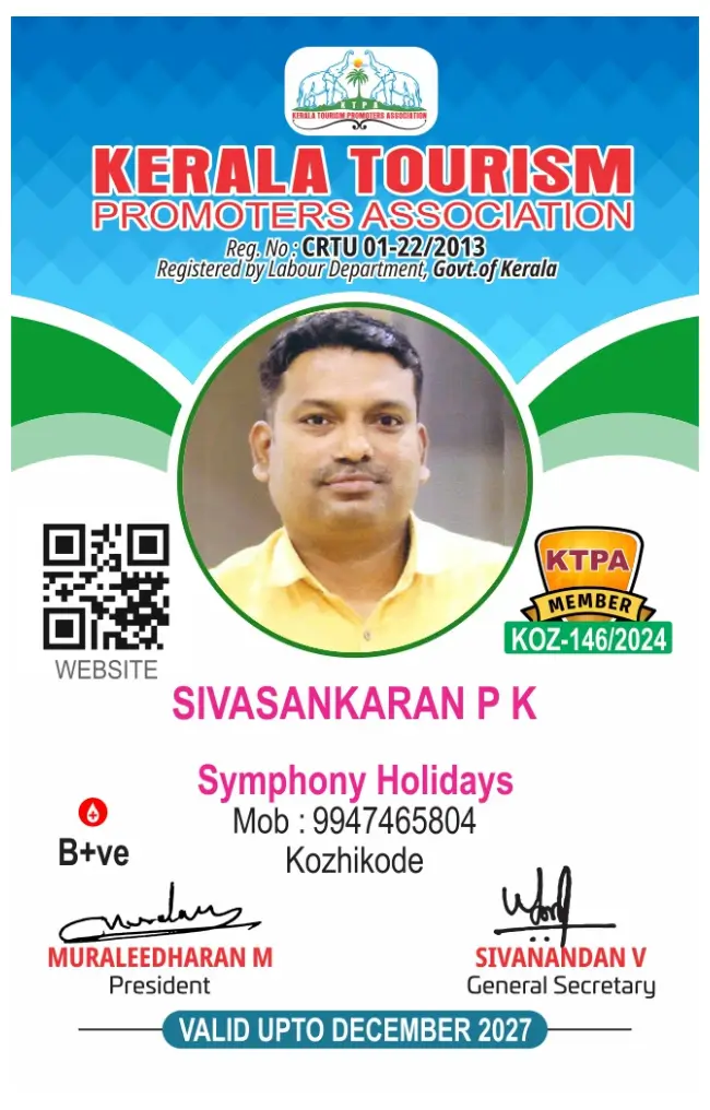 Sivasankaran P K - Symphony Holidays Operator ID Card